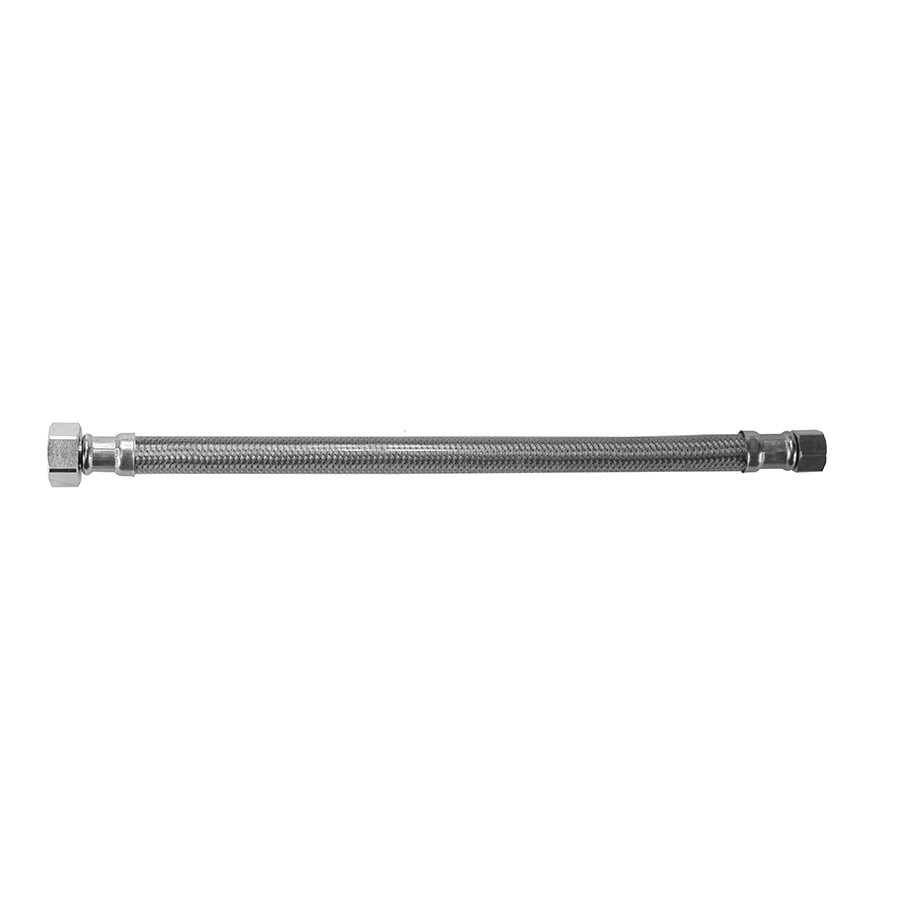 JACLOFLEX™ Clear Stainless Steel Flexible Braided 3/8" O.D. x 1/2" IPS - 16" Faucet Supply Line with Metal Nut - Maison&Co.