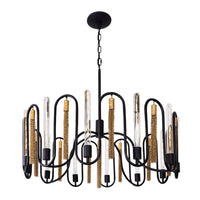 Varaluz - 354P12MBAG - 12 Light Pendant - Darden - Matte Black/Antique Gold