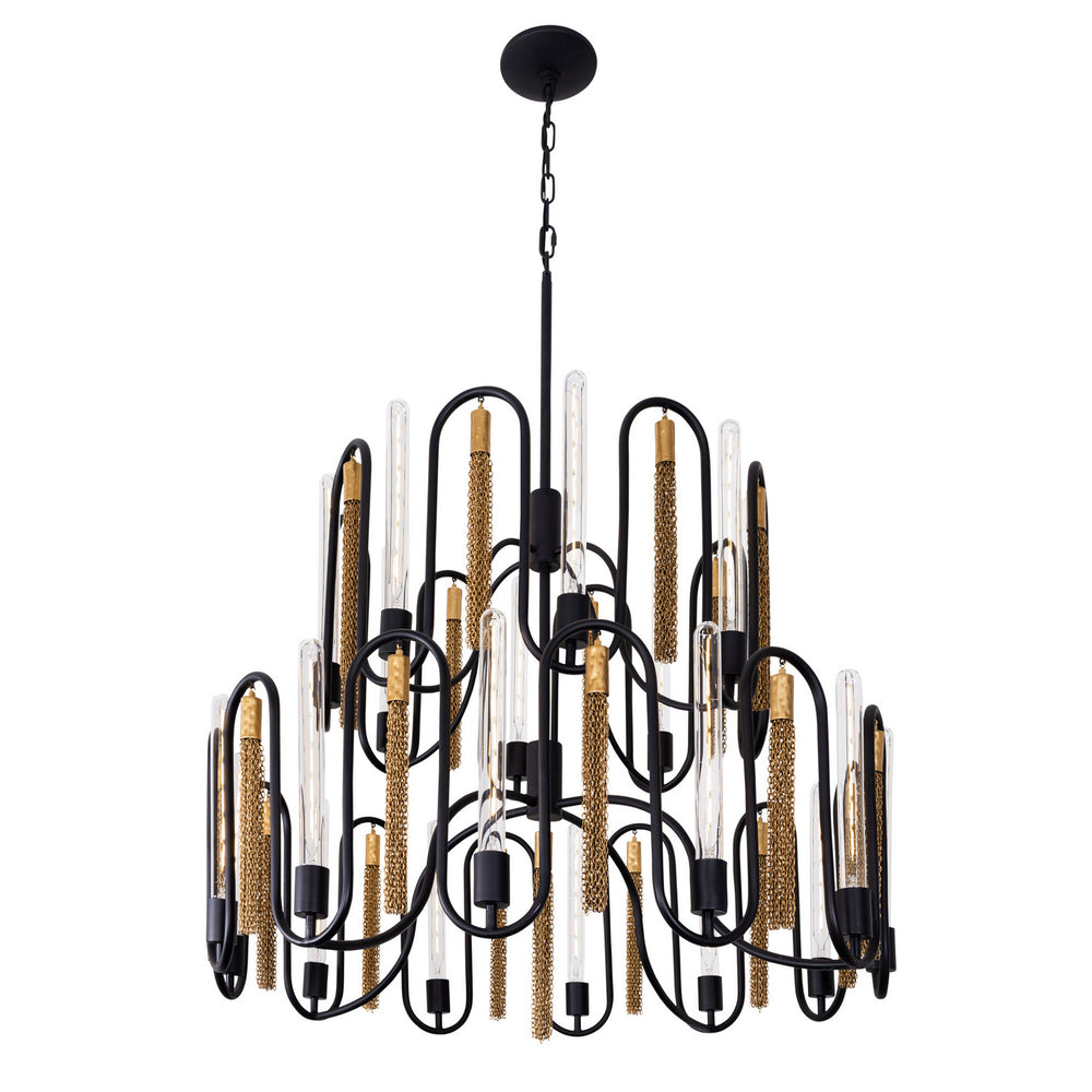 Varaluz - 354P20MBAG - 20 Light Chandelier - Darden - Matte Black/Antique Gold