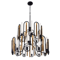 Varaluz - 354P20MBAG - 20 Light Chandelier - Darden - Matte Black/Antique Gold