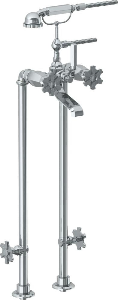 Floor Standing Bath Set With Hand Shower And Shut-Off Valves