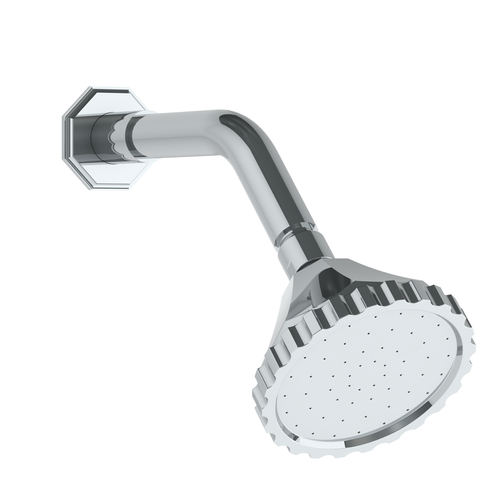 Wall Mounted Showerhead, 3 3/4"Dia, With 6" Arm And Flange