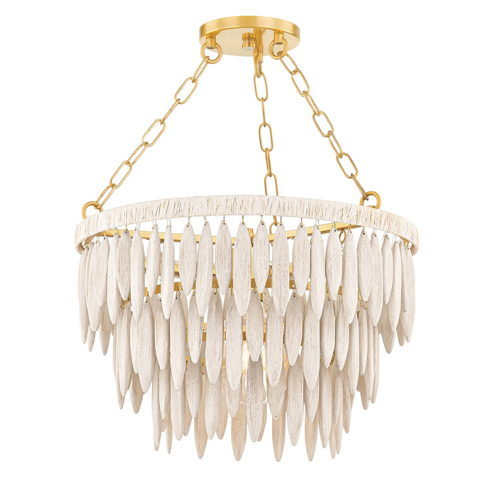 Mitzi - H805701-AGB - One Light Pendant - Tiffany - Aged Brass/Textured Cream