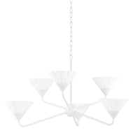 Mitzi - H817806-TWH - Six Light Chandelier - Kelsey - Textured White