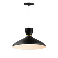 Maxim - 11304BKSBR - One Light Pendant - Carillon - Black / Satin Brass