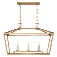 Savoy House - 1-423-3-322 - Three Light Linear Chandelier - Townsend - Warm Brass