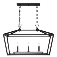 Savoy House - 1-423-3-89 - Three Light Linear Chandelier - Townsend - Matte Black