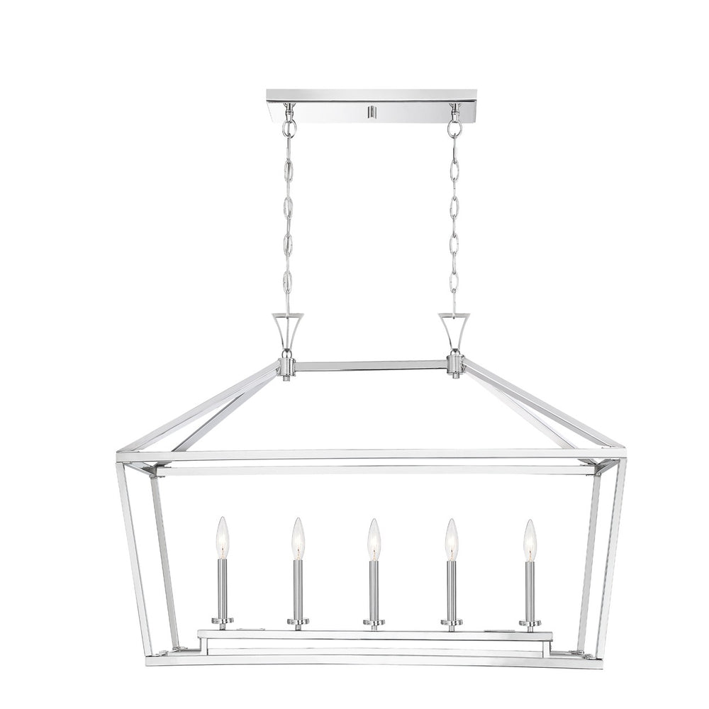 Savoy House - 1-424-5-109 - Five Light Linear Chandelier - Townsend - Polished Nickel