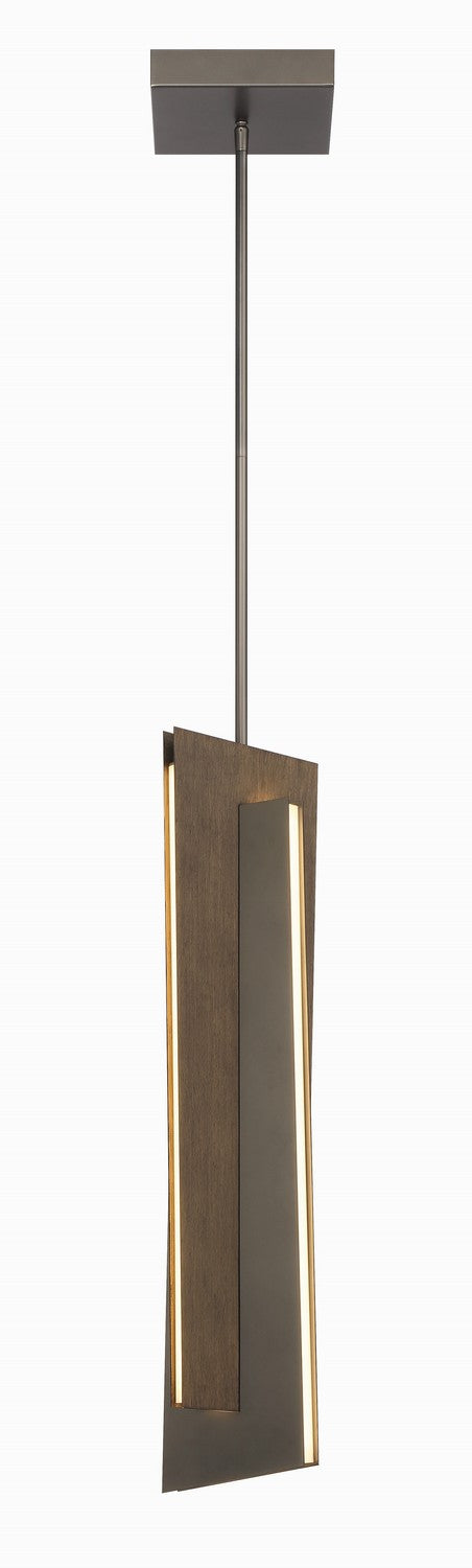 George Kovacs - P1642-895-L - LED Mini Pendant - Intersezioni - Midnight Iron & Faux Walnut