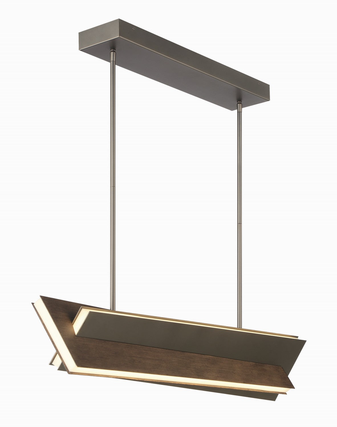 George Kovacs - P1648-895-L - LED Island Pendant - Intersioni - Midnight Iron & Faux Walnut