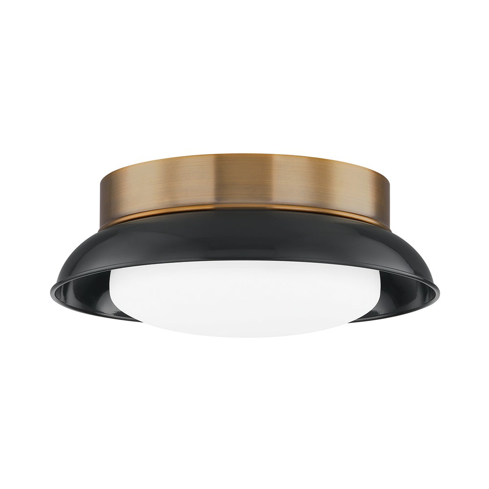 Troy Lighting - C2014-PBR/GBK - Two Light Flush Mount - Arnie - Patina Brass/Glass Black