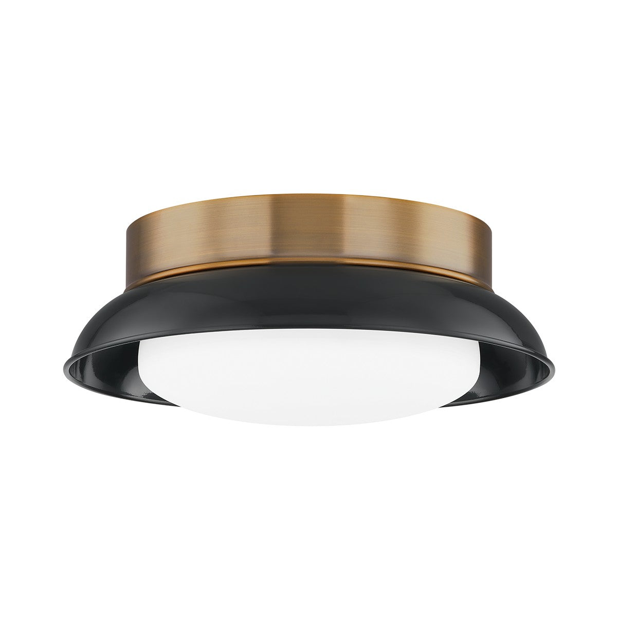 Troy Lighting - C2014-PBR/GBK - Two Light Flush Mount - Arnie - Patina Brass/Glass Black