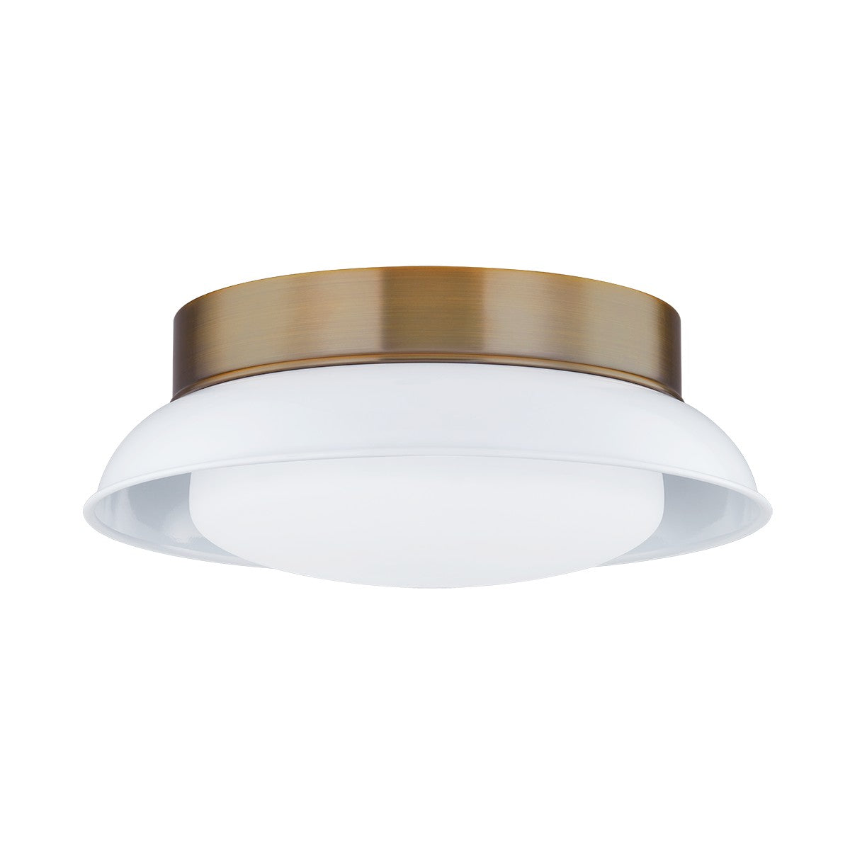 Troy Lighting - C2014-PBR/GWH - Two Light Flush Mount - Arnie - Patina Brass/Glass White