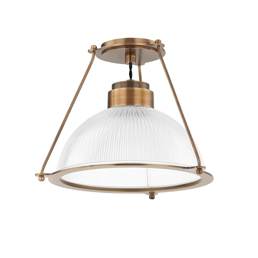 Troy Lighting - C2115-PBR - One Light Semi Flush Mount - Glint - Patina Brass