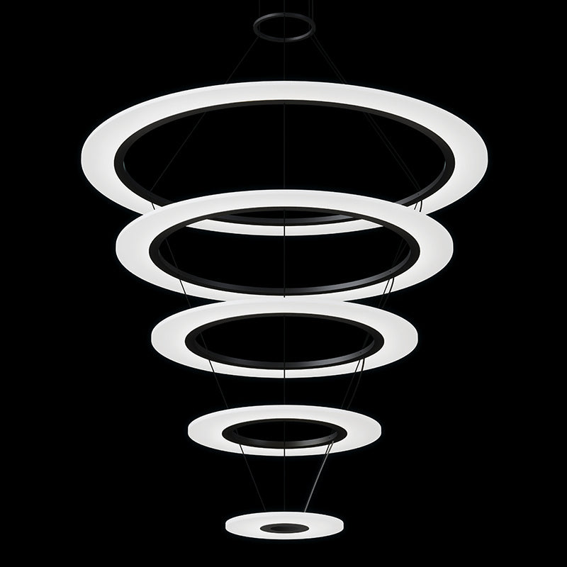 Sonneman - 2078.25 - LED Pendant - Arctic Rings - Satin Black