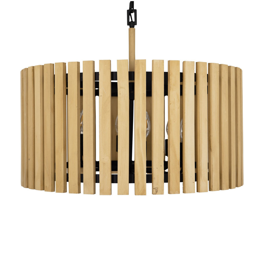 Varaluz - 387P06MBH - Six Light Pendant - Suratto - Matte Black/Honey Blonde