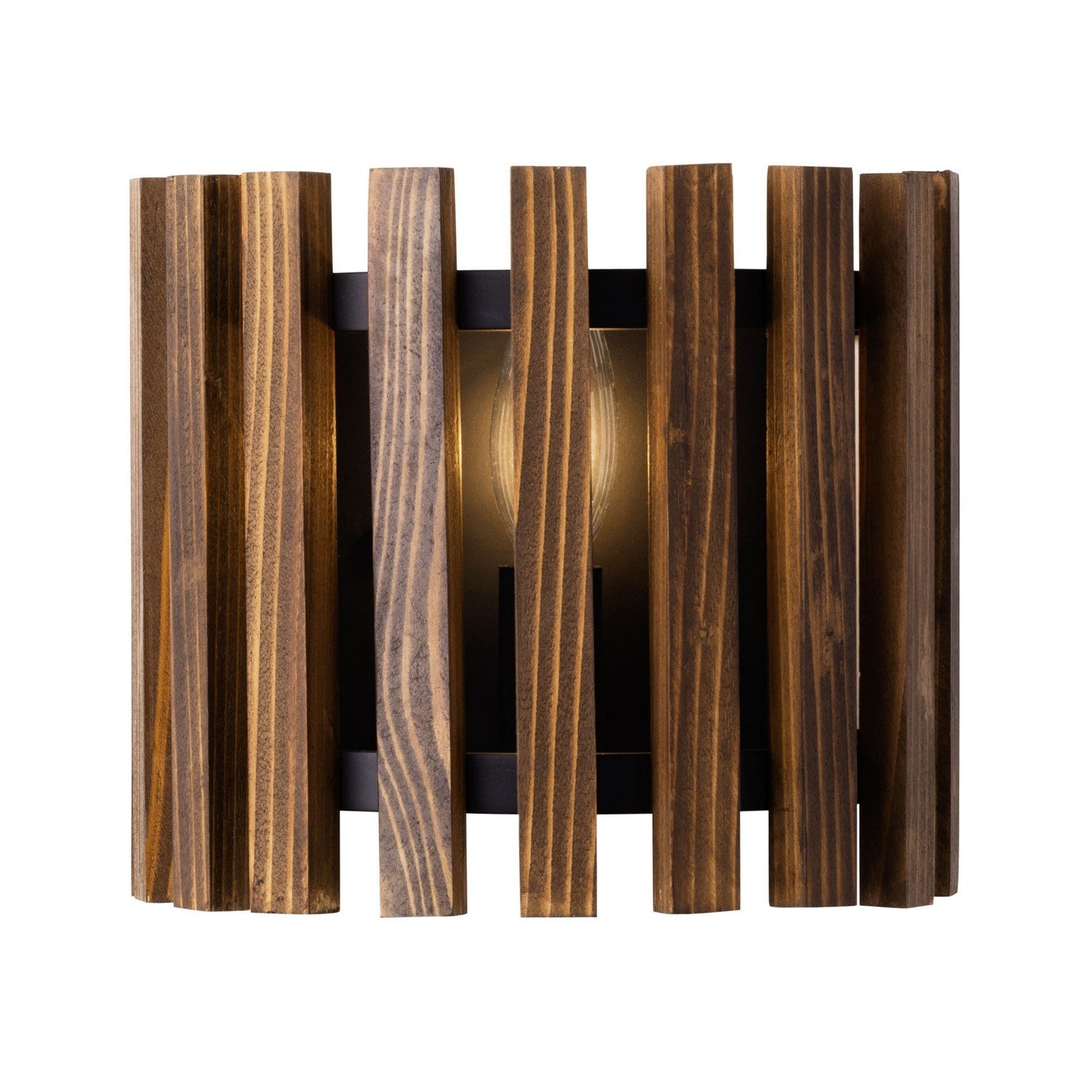 Varaluz - 387W01MBW - One Light Wall Sconce - Suratto - Matte Black/Medium Walnut