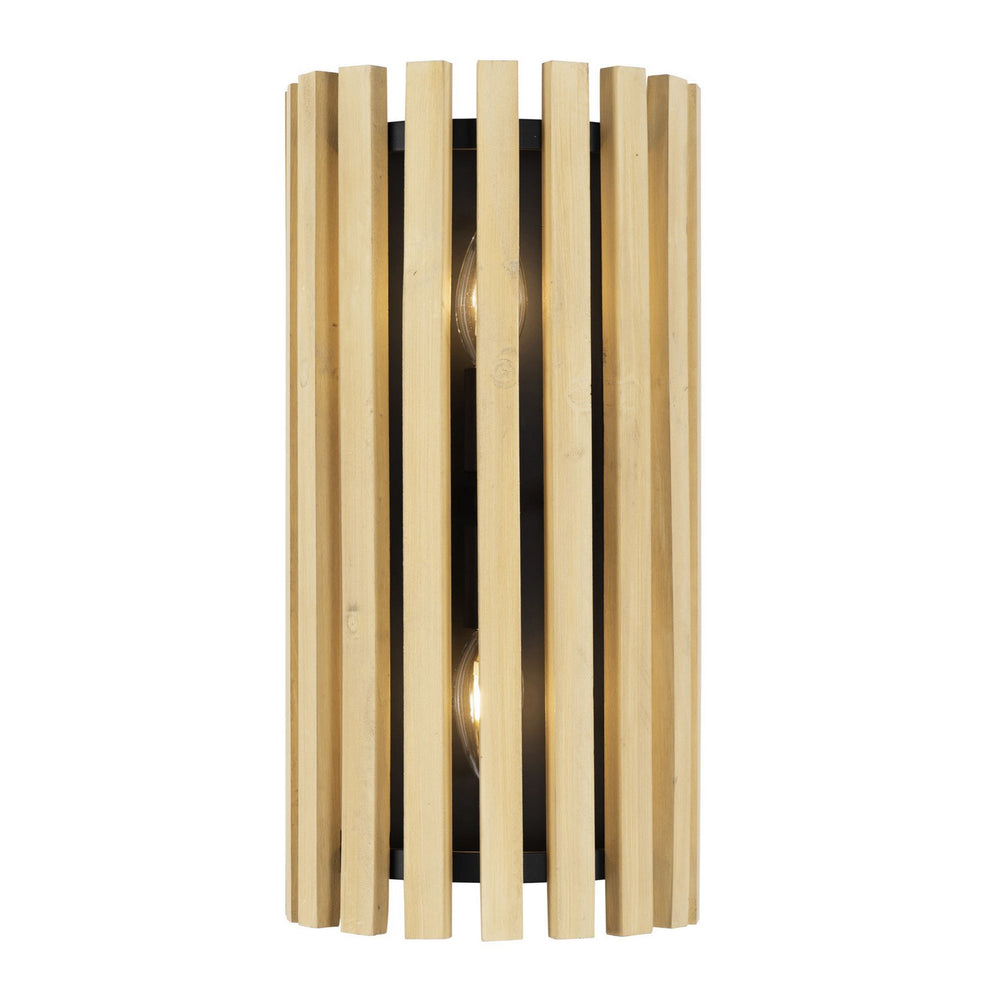 Varaluz - 387W02MBH - Two Light Wall Sconce - Suratto - Matte Black/Honey Blonde