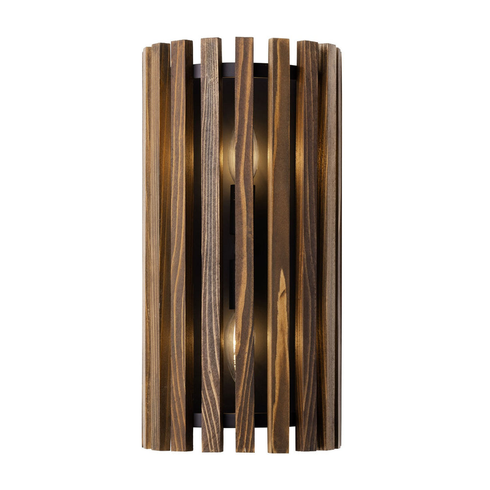 Varaluz - 387W02MBW - Two Light Wall Sconce - Suratto - Matte Black/Medium Walnut