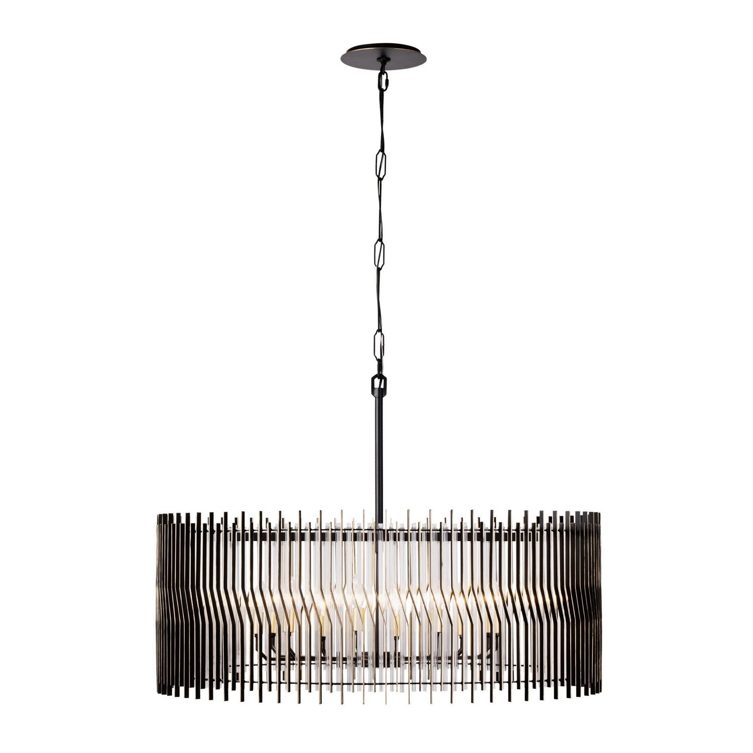 Varaluz - 393P10MBFG - Ten Light Pendant - Park Row - Matte Black/French Gold