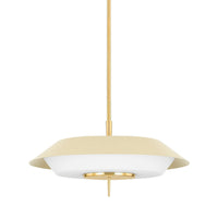 Hudson Valley - 4304-AGB/SSD - Four Light Pendant - Westport - Aged Brass/ Soft Sand