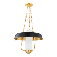 Hudson Valley - 5218-AGB/SBK - One Light Lantern - Provincetown - Aged Brass/Soft Black