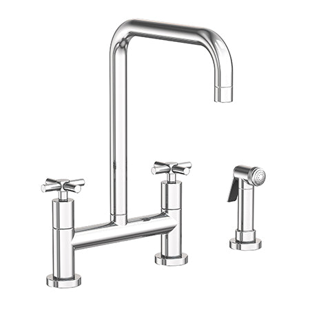 Kitchen Bridge Faucet With Side Spray in Multiple Finishes