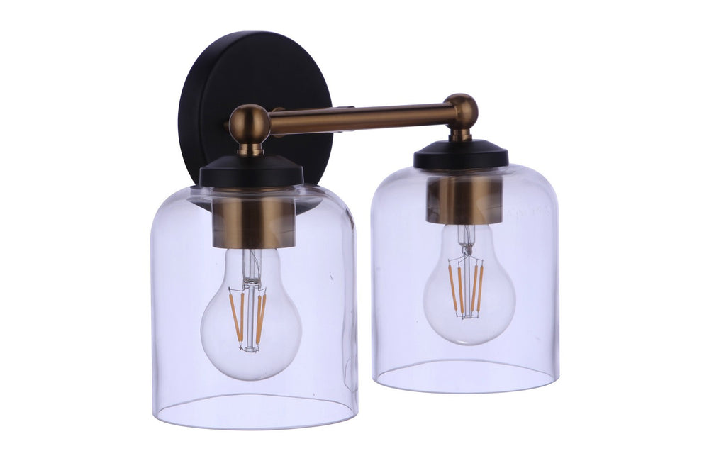 Craftmade - 18712FBSB2 - Coppa Two Light Vanity in Flat Black/Satin Brass Finish - Coppa