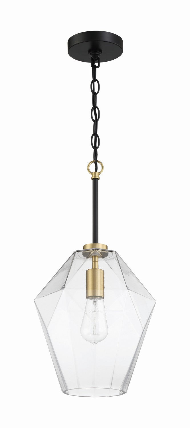 Craftmade - 56992-FBSB - Avante Grand One Light Pendant in Flat Black/Satin Brass Finish - Avante Grand