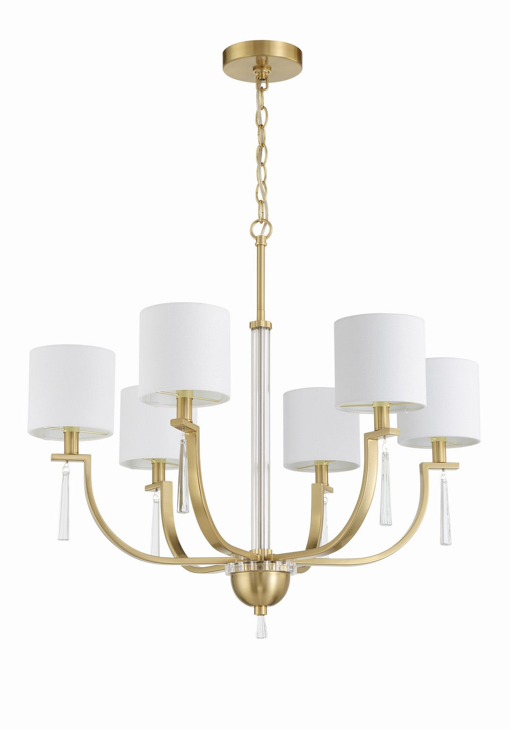 Craftmade - 58226-SB - Fortuna Six Light Chandelier in Satin Brass Finish - Fortuna