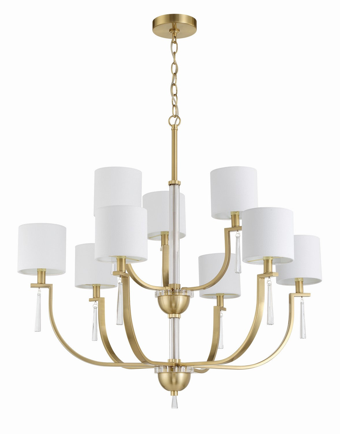 Craftmade - 58229-SB - Fortuna Nine Light Chandelier in Satin Brass Finish - Fortuna