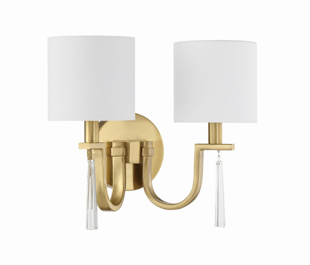 Craftmade - 58262-SB - Fortuna Two Light Wall Sconce in Satin Brass Finish - Fortuna