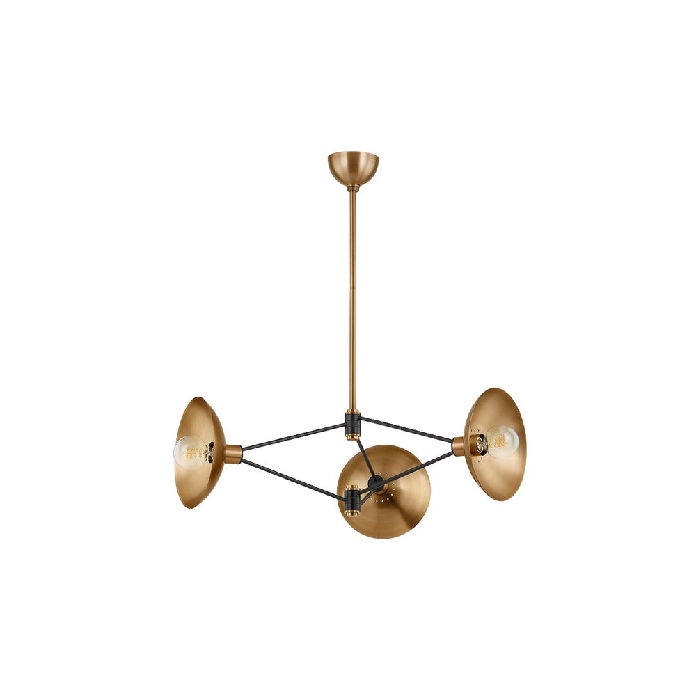 Troy Lighting - F1036-PBR/SBK - Three Light Chandelier - Axel - Patina Brass/Soft Black