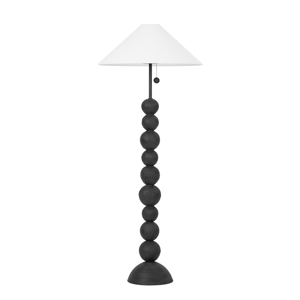 Troy Lighting - PFL1564-FOR/CBF - Two Light Floor Lamp - Miela - Forged Iron/Ceramic Black Motif