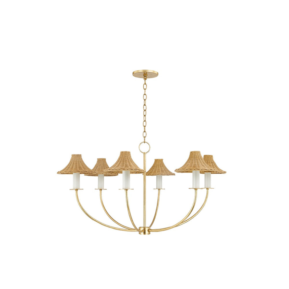 Mitzi - H868806-VGL - Six Light Chandelier - Twila - Vintage Gold Leaf