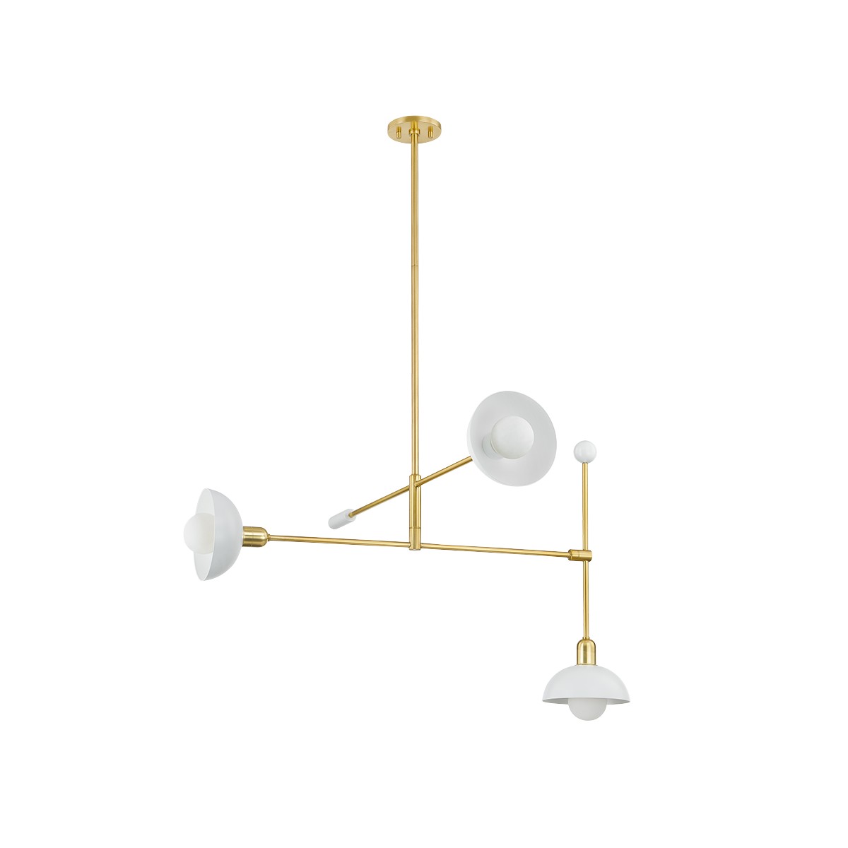 Mitzi - H878803-AGB/SWH - Three Light Chandelier - Billie - Aged Brass/Soft White