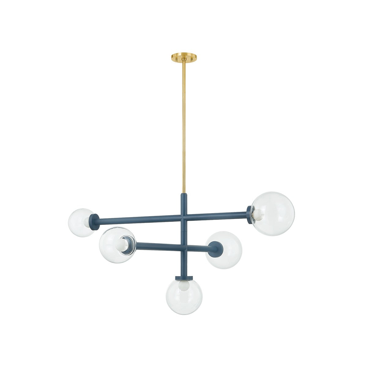 Mitzi - H883805-AGB/SBL - Five Light Chandelier - Sia - Aged Brass/Slate Blue