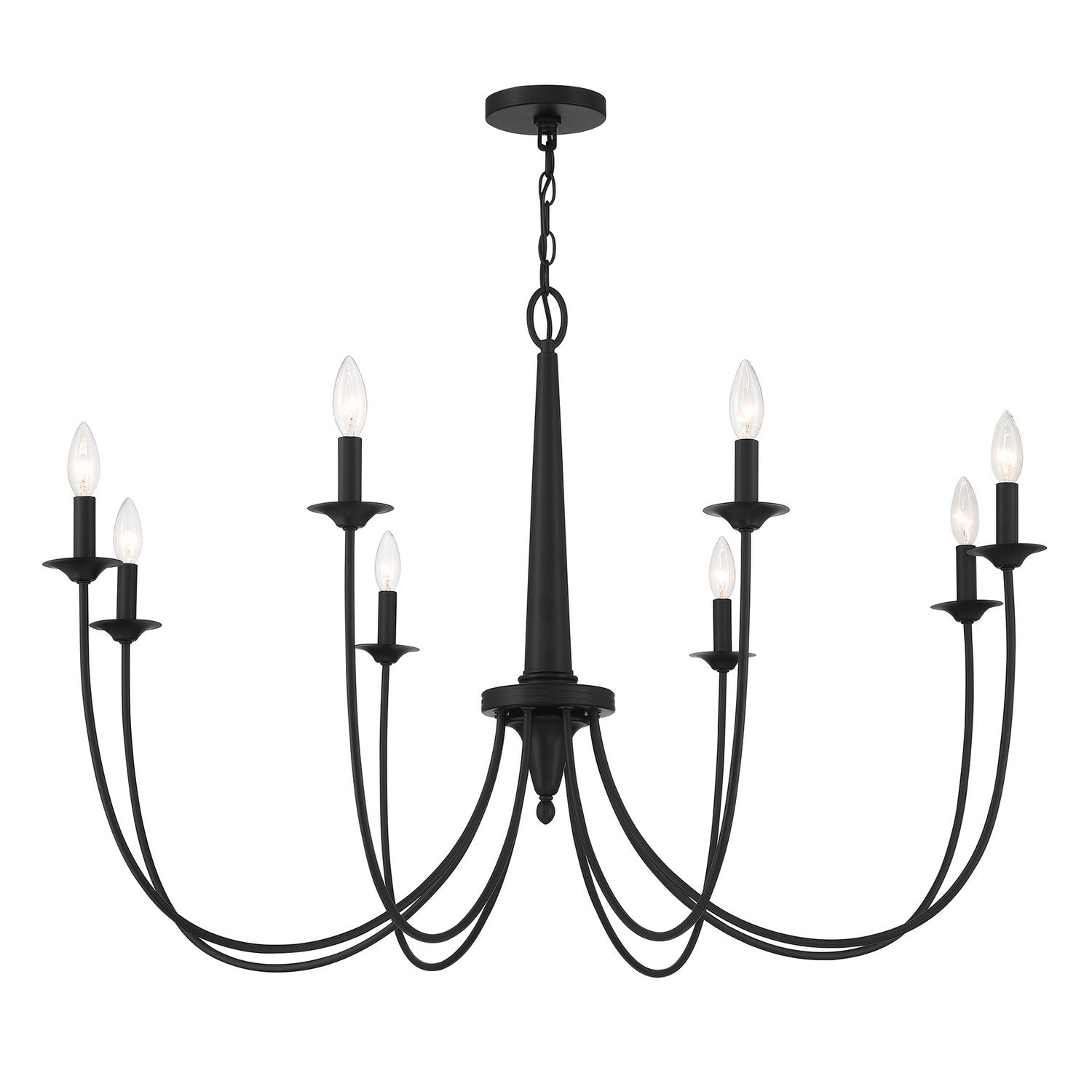 Savoy House - 1-1202-8-89 - Eight Light Chandelier - Stonecrest - Matte Black