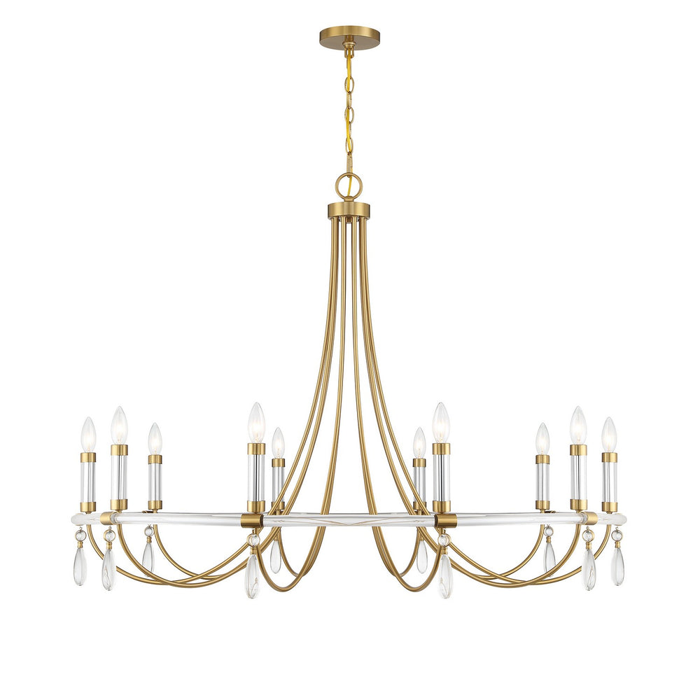 Savoy House - 1-7712-10-195 - Ten Light Chandelier - Mayfair - Warm Brass and Chrome