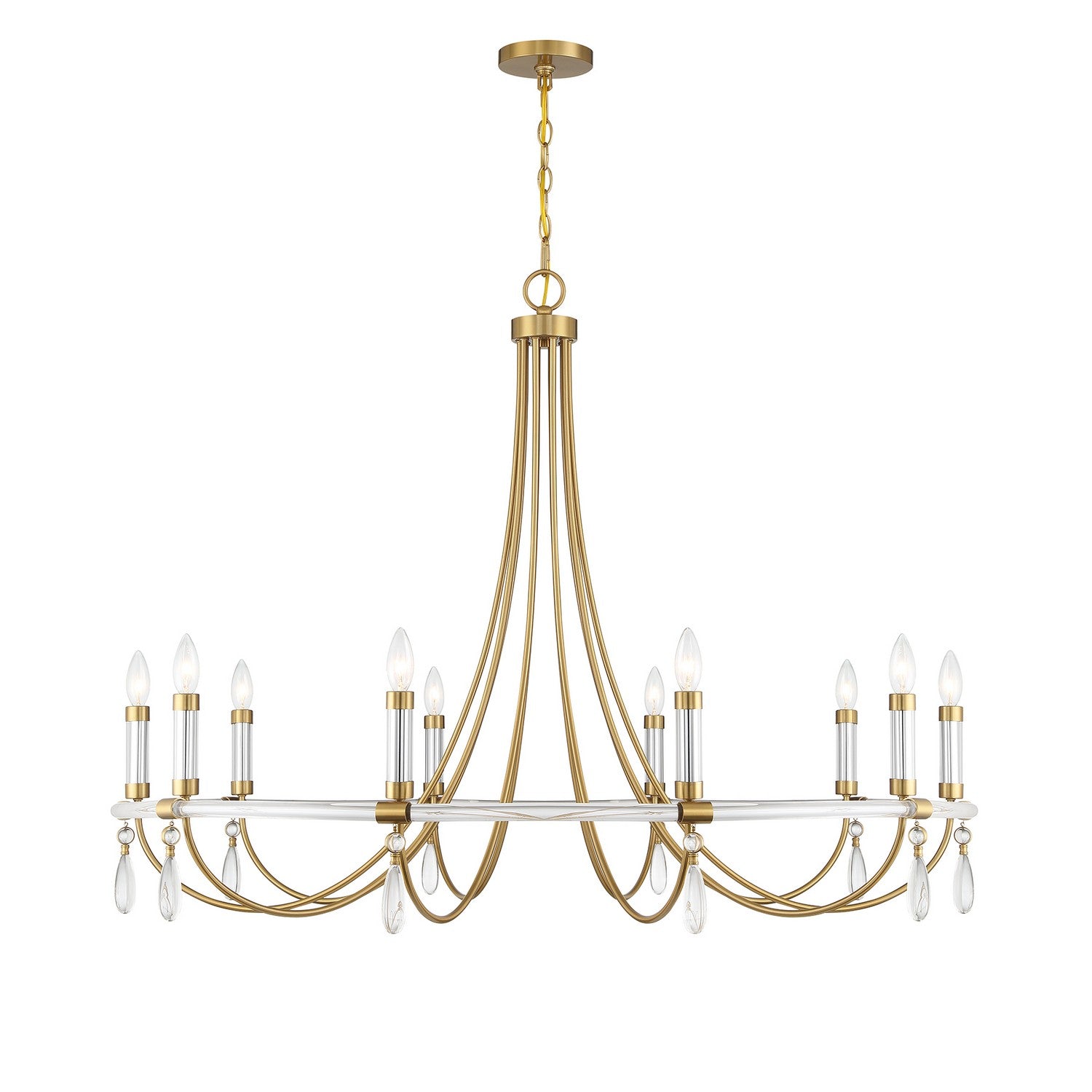 Savoy House - 1-7712-10-195 - Ten Light Chandelier - Mayfair - Warm Brass and Chrome