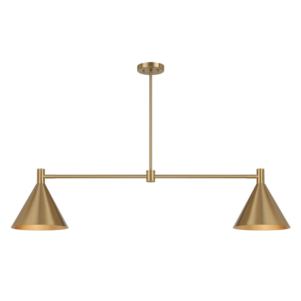 Savoy House - 1-8005-2-127 - Two Light Linear Chandelier - Pharos - Noble Brass