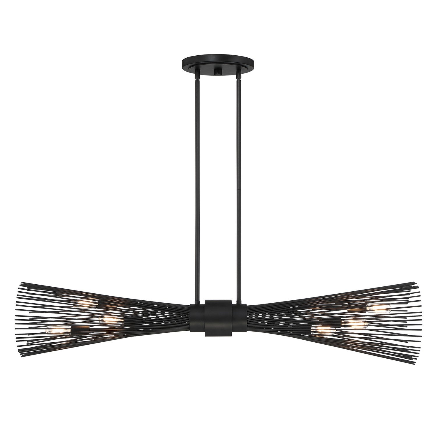 Savoy House - 1-9601-6-89 - Six Light Linear Chandelier - Longfellow - Matte Black