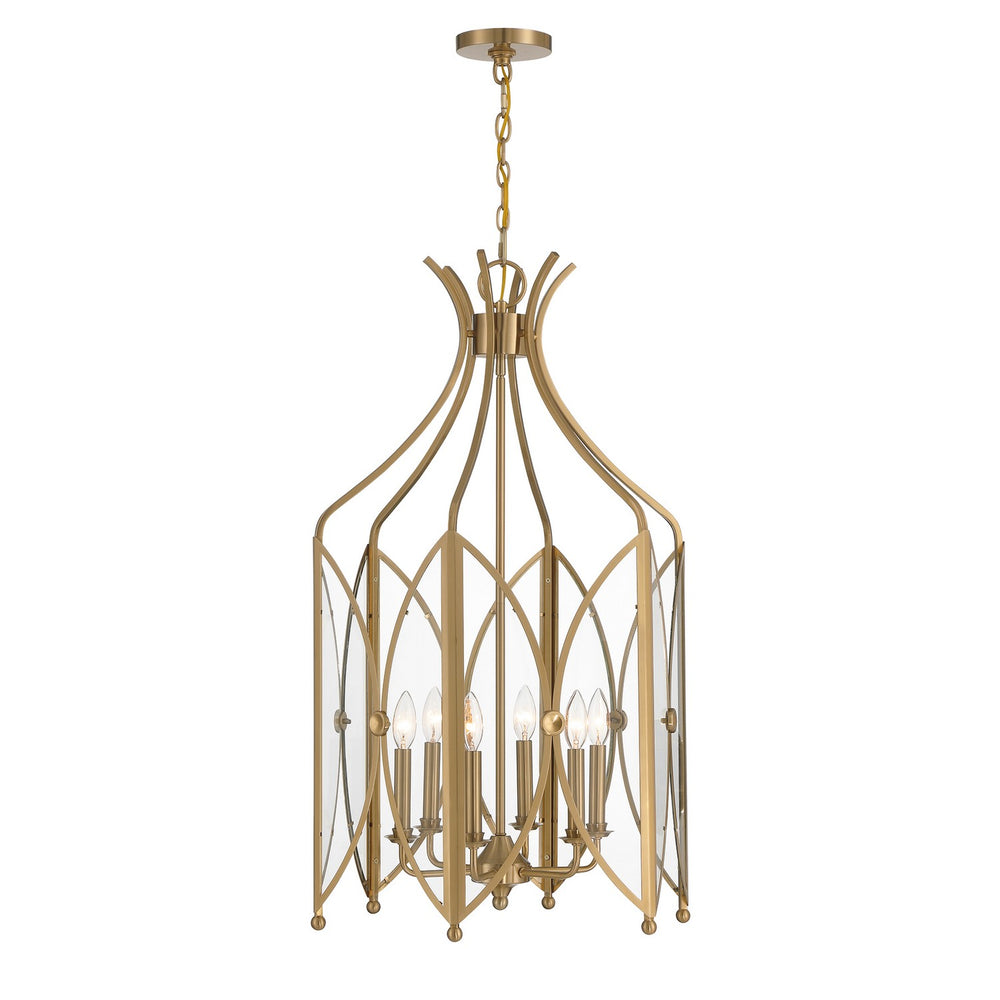 Savoy House - 3-6802-6-127 - Six Light Pendant - Enclave - Noble Brass