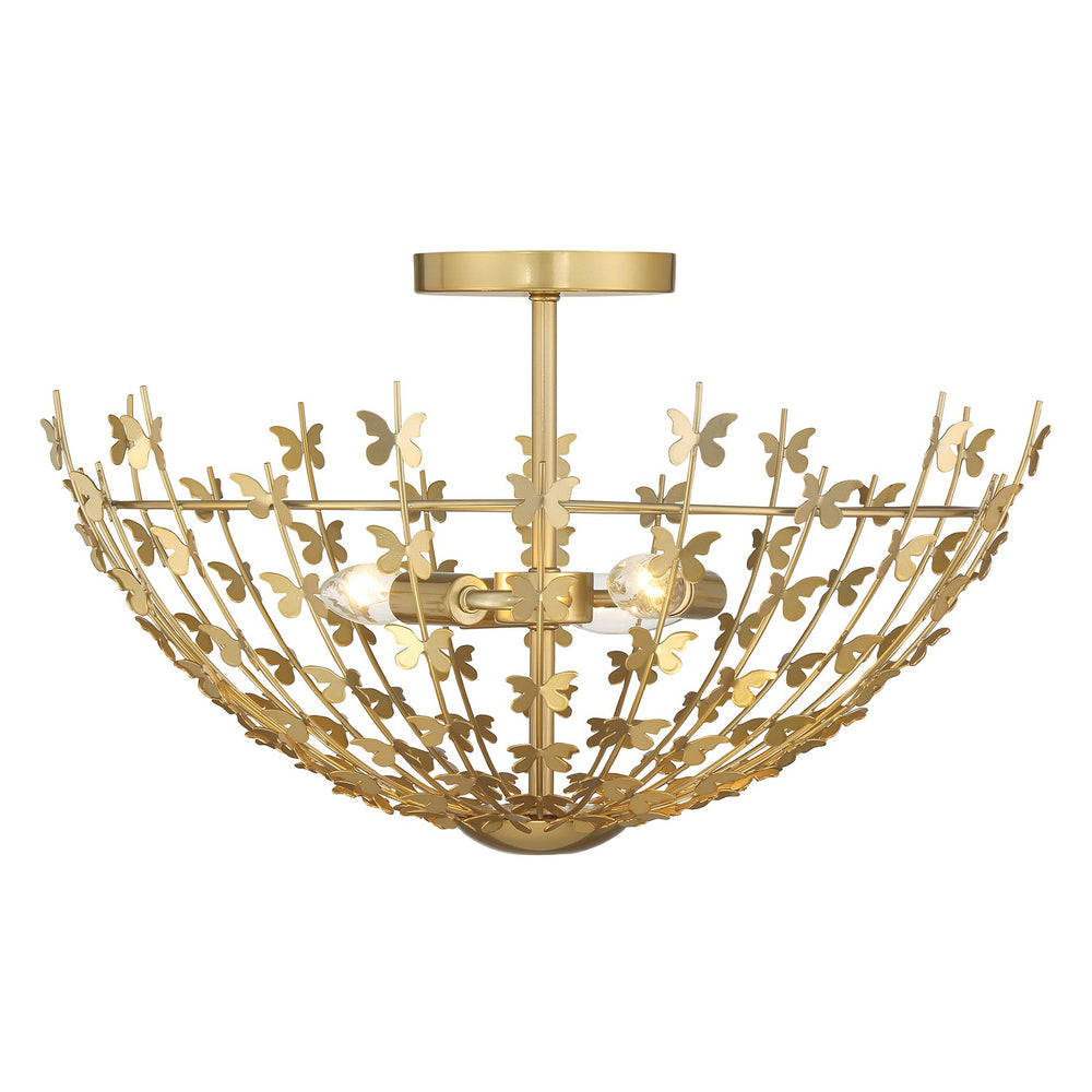 Savoy House - 6-4198-3-171 - Three Light Semi-Flush Mount - Birch - Burnished Brass