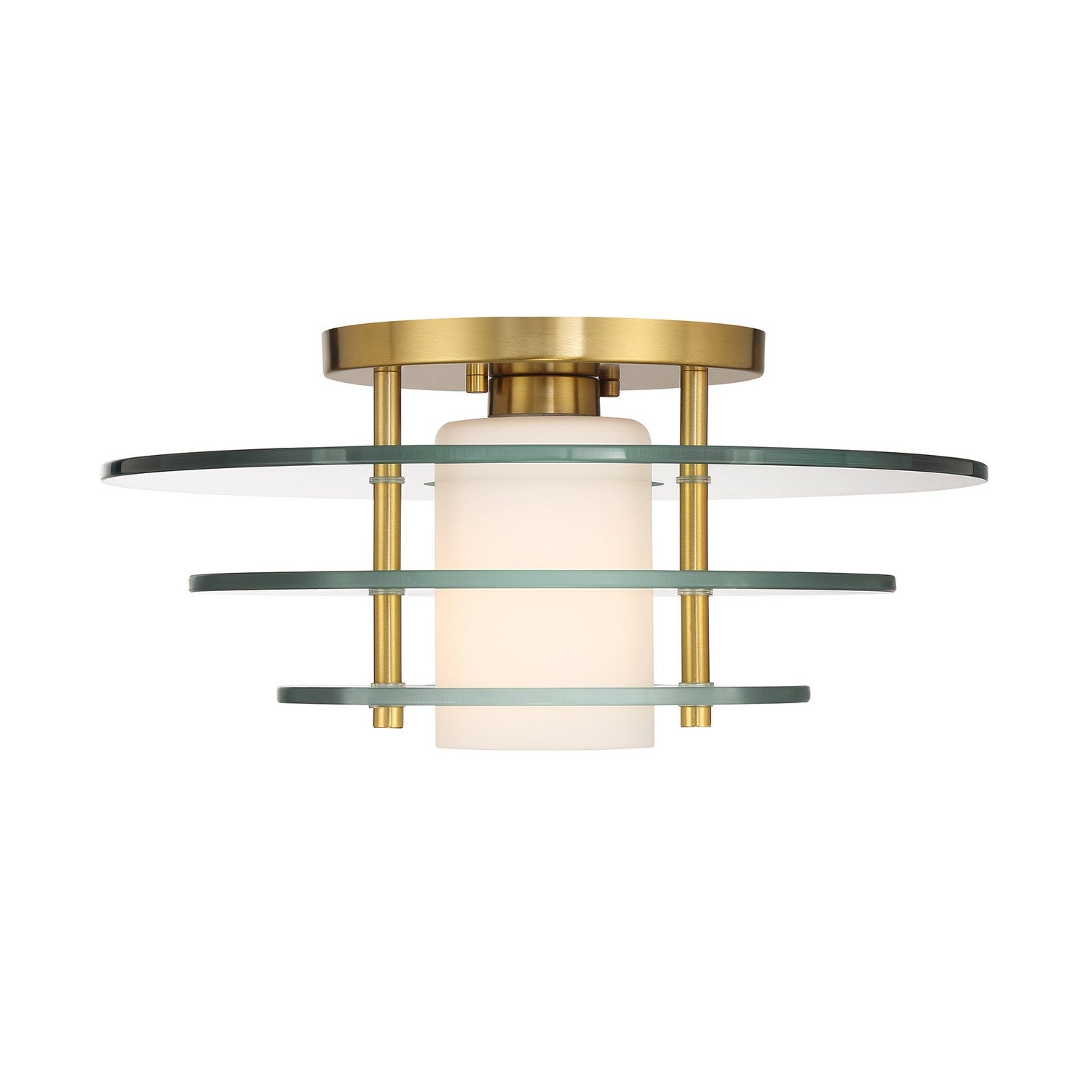 Savoy House - 6-8602-1-322 - One Light Semi-Flush Mount - Newell - Warm Brass