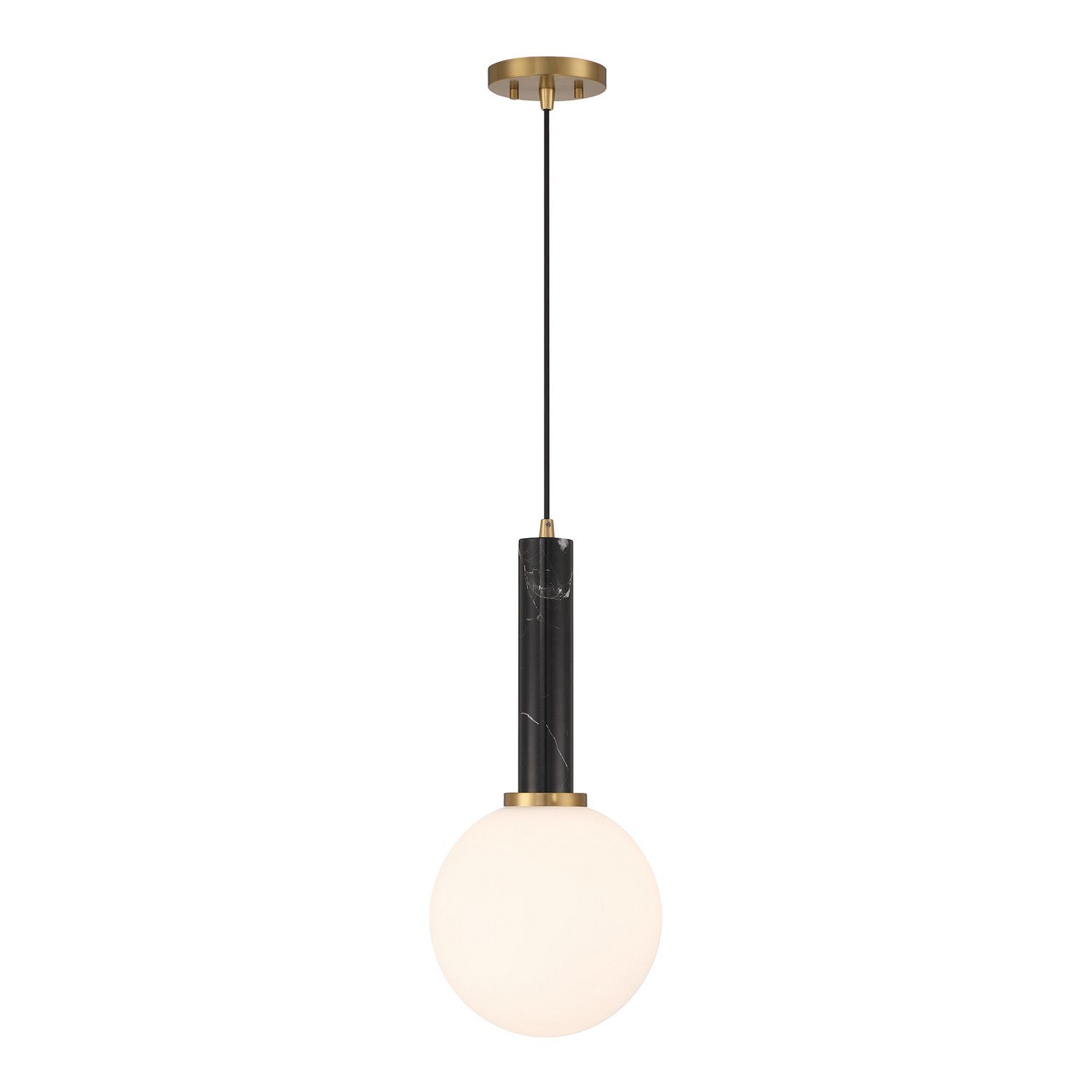 Savoy House - 7-2902-1-263 - One Light Pendant - Callaway - Black Marble with Warm Brass