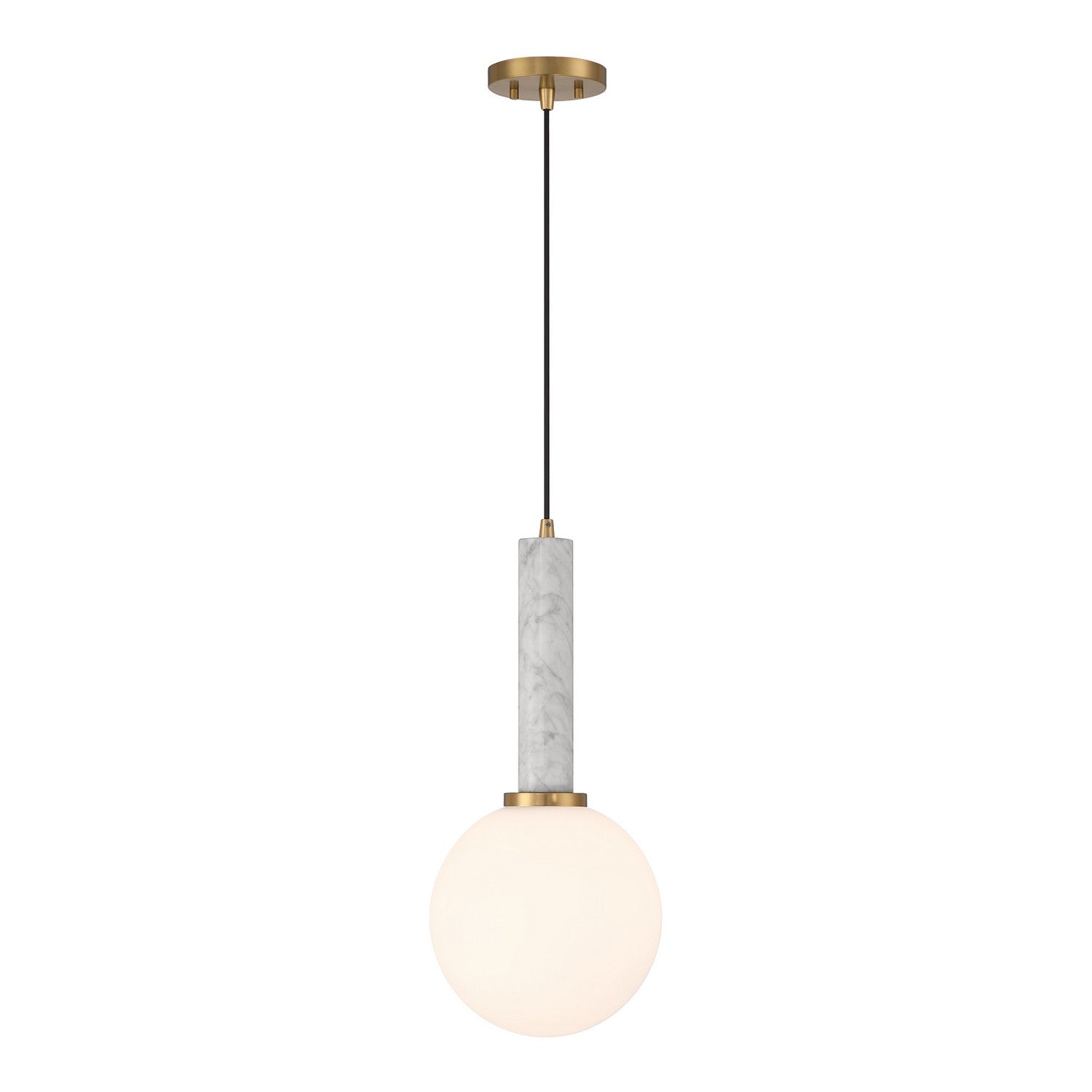 Savoy House - 7-2902-1-264 - One Light Pendant - Callaway - White Marble with Warm Brass