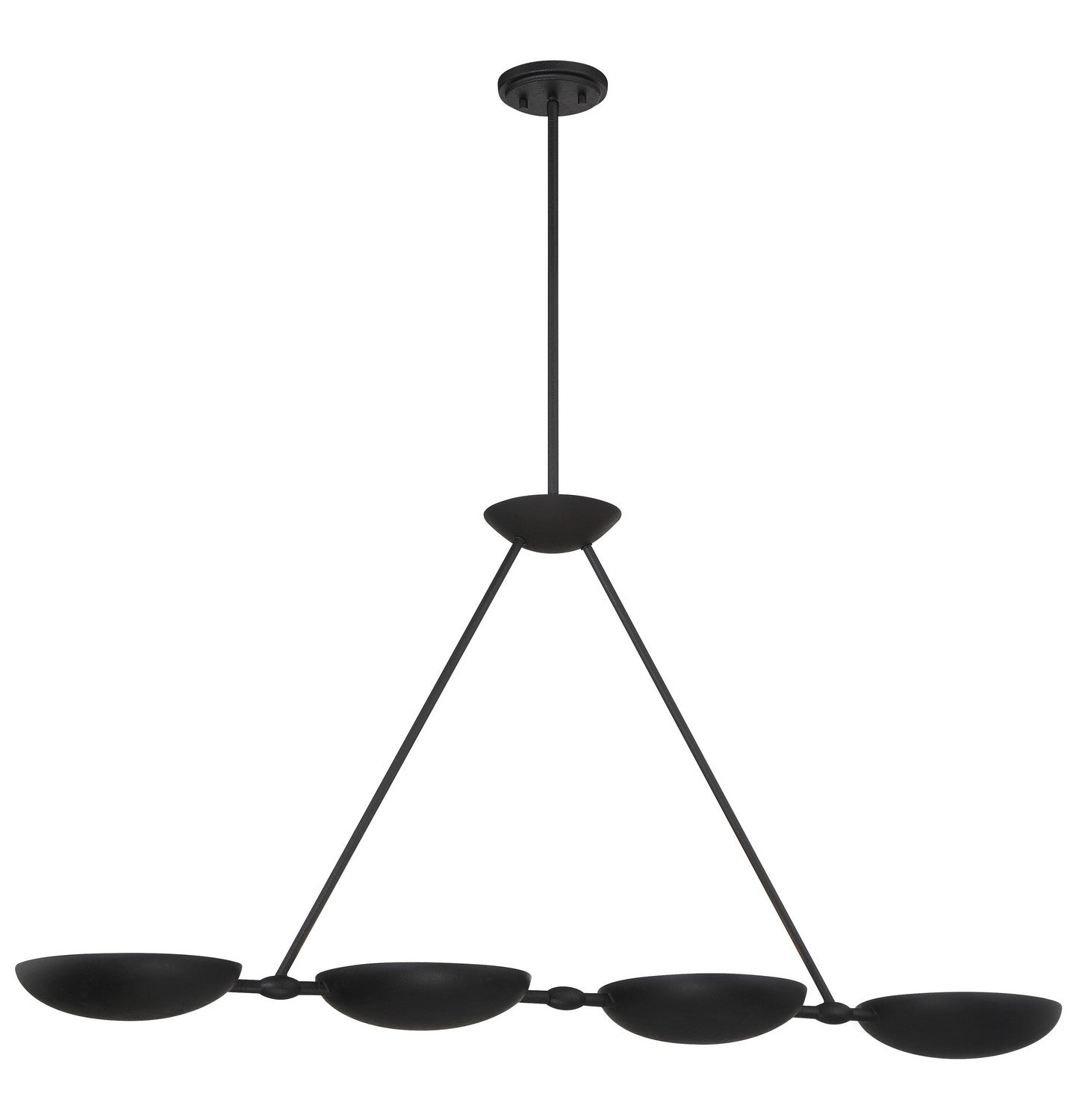 George Kovacs - P1318-076 - Four Light Island Pendant - Undertas - Textured Black