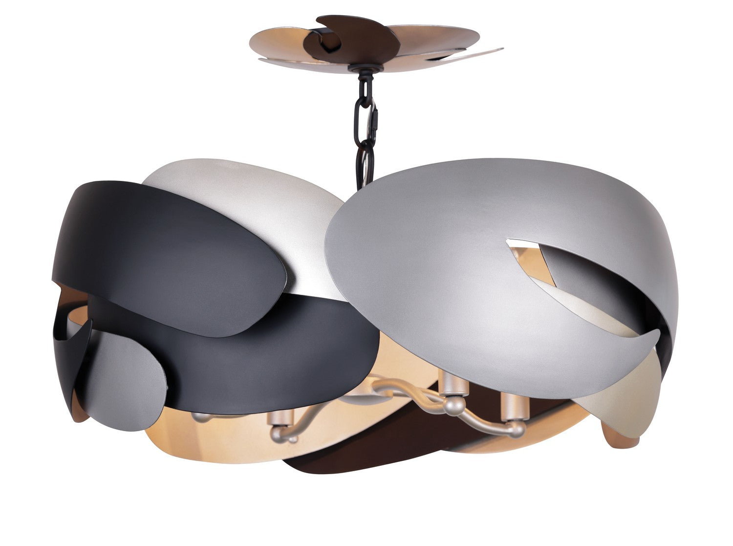 George Kovacs - P1333-780 - Four Light Semi Flush Mount - Metalo Misto - Coal With Atlas And Midnight S