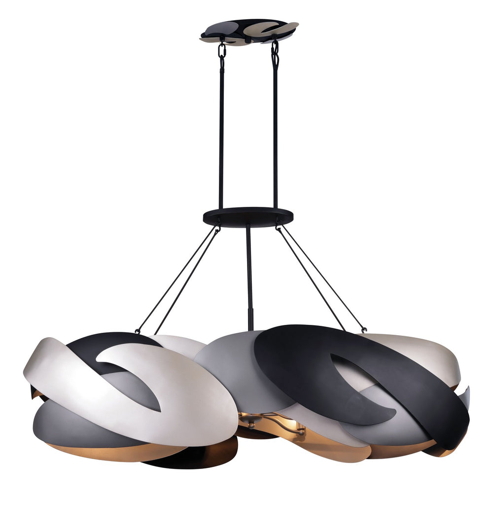 George Kovacs - P1335-780 - Six Light Island Pendant - Metalo Misto - Coal With Atlas And Midnight S